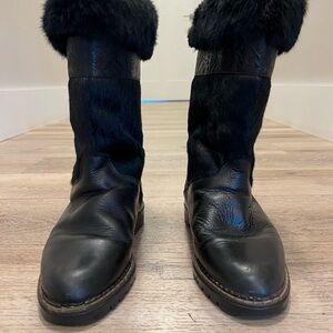 Blondo Black Fur-Trimmed Winter Boots